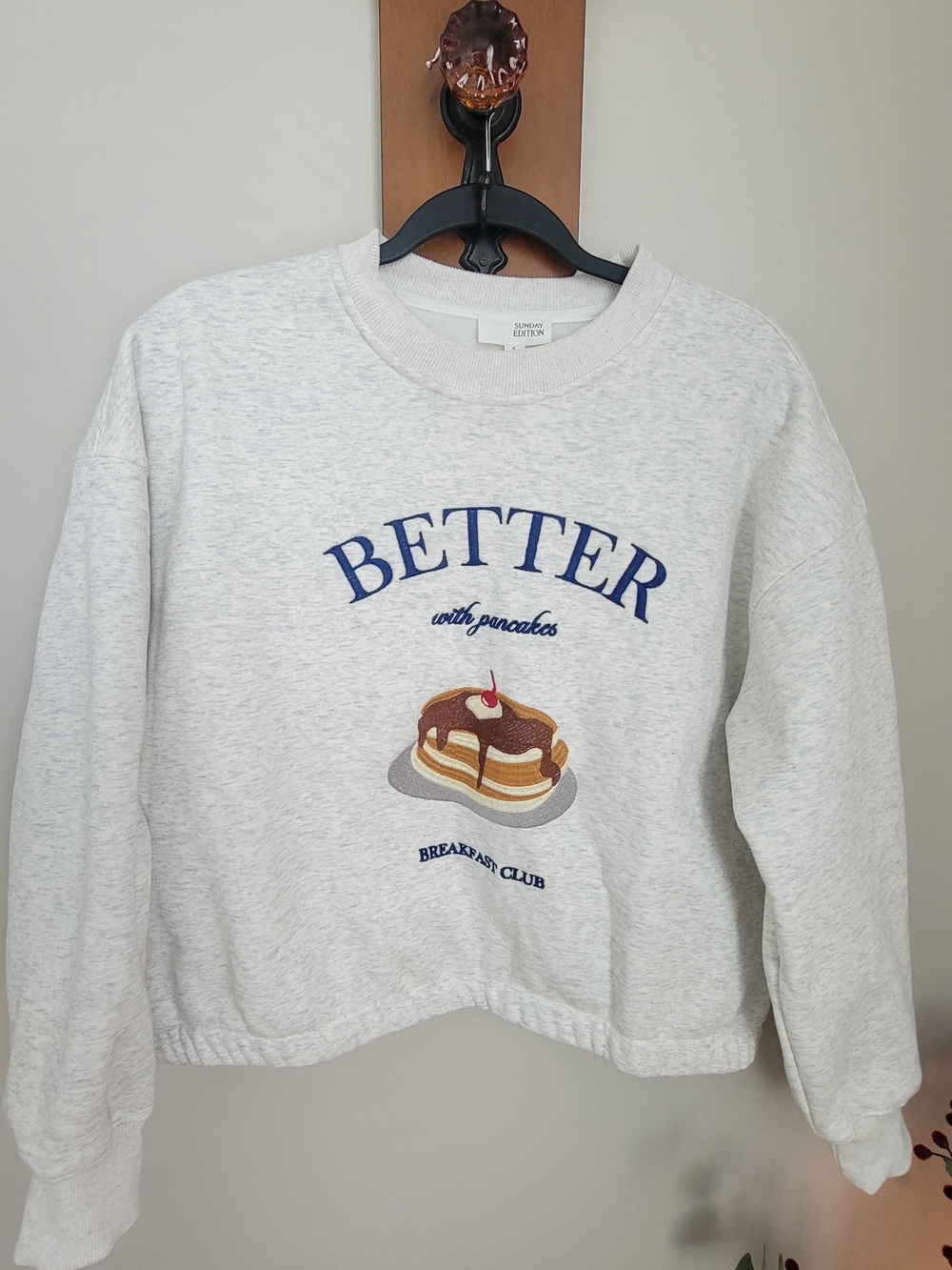 BETTER with Pancakes Women's Light Gray Graphic Sweatshirt